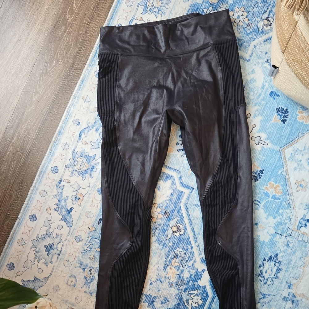 Fabletics Black Faux Leather Leggings